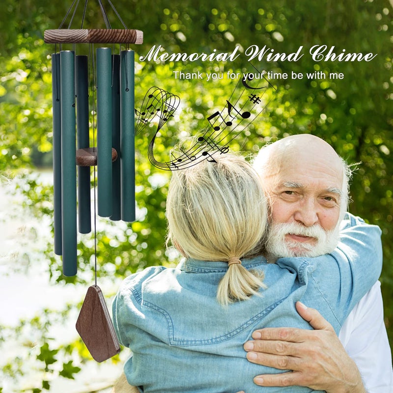 ASTARIN Memorial Wind Chimes for Outside  Wind Chime Outdoor Deep Tone  Sympathy Wind-Chime Personalized with 6 Tuned Tubes  Elegant Chime for Garden Patio Balcony and Home Green - Image 5
